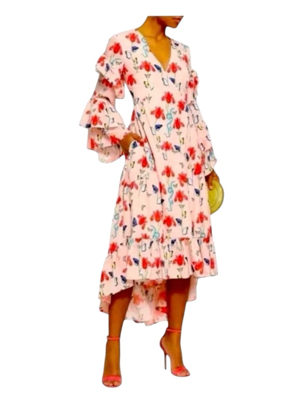 BORGO DE NOR Luna High-Low Midi Dress, Size 10.